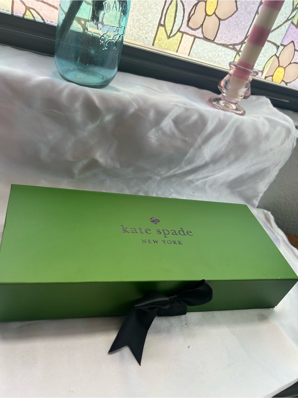 kate spade Green Gift Box with Black Bow